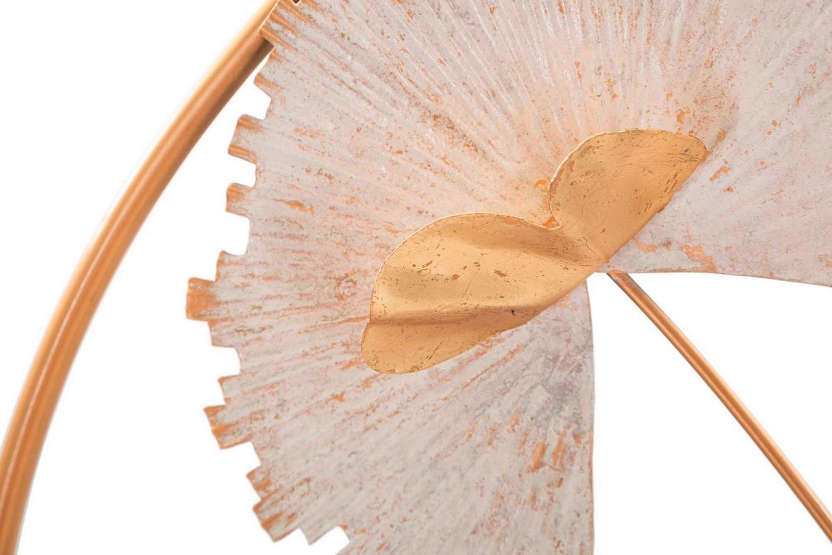 Wanddeko Reddy Round Braun, Weiß, Gold B: 61 Cm - Goldfarben/Braun, Basics, Metall (61/61/5.7cm)