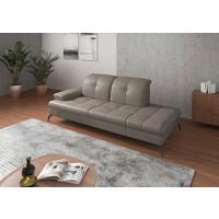 Récamiere Amica E, Grau B: 231 Cm - Schwarz/Grau, KONVENTIONELL, Leder/Textil (231/90/122cm) - Sit & More