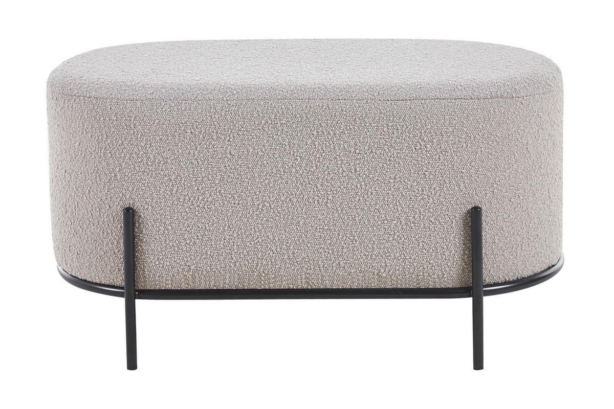 Hocker Taupe B: 80 cm - Taupe/Schwarz, MODERN, Textil (80/42/40cm) - Livetastic