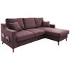 Ecksofa mit Schlaffunktion Valentina mit Kissen Bordeaux - Bordeaux/Naturfarben, KONVENTIONELL, Textil (228/150cm) - P & B