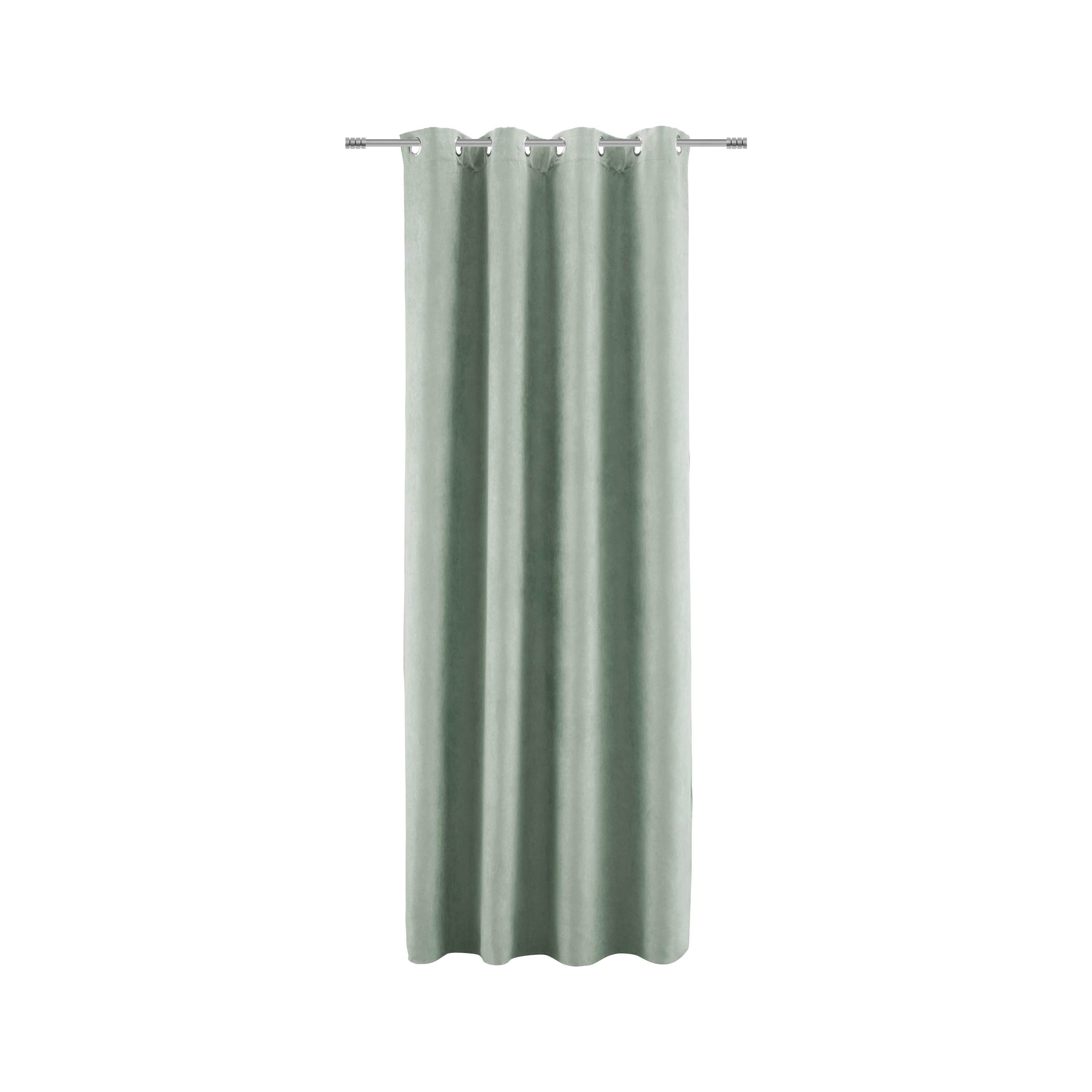 ZÁVĚS S OČKY Velours, 140/245cm, zelená - zelená, Konvenční, textil (140/245cm) - Modern Living