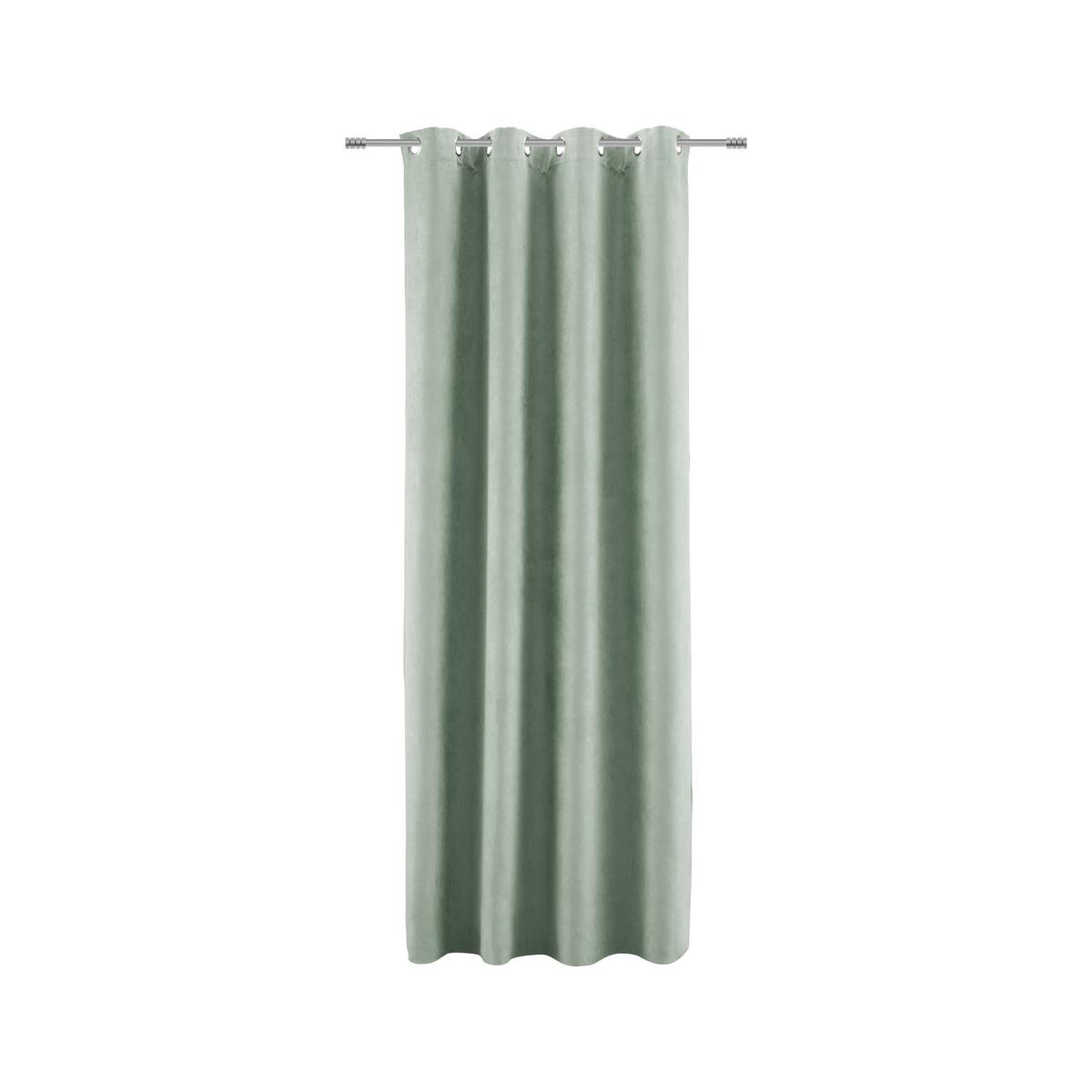 ZÁVĚS S OČKY Velours, 140/245cm, zelená - zelená, Konvenční, textil (140/245cm) - Modern Living