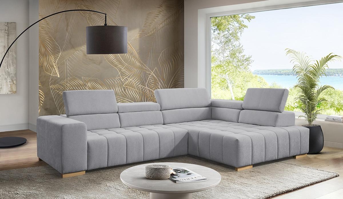 Ecksofa Elias Neu Grau S: 307x201 cm - Naturfarben/Grau, Design, Textil (307/201cm) - Livetastic