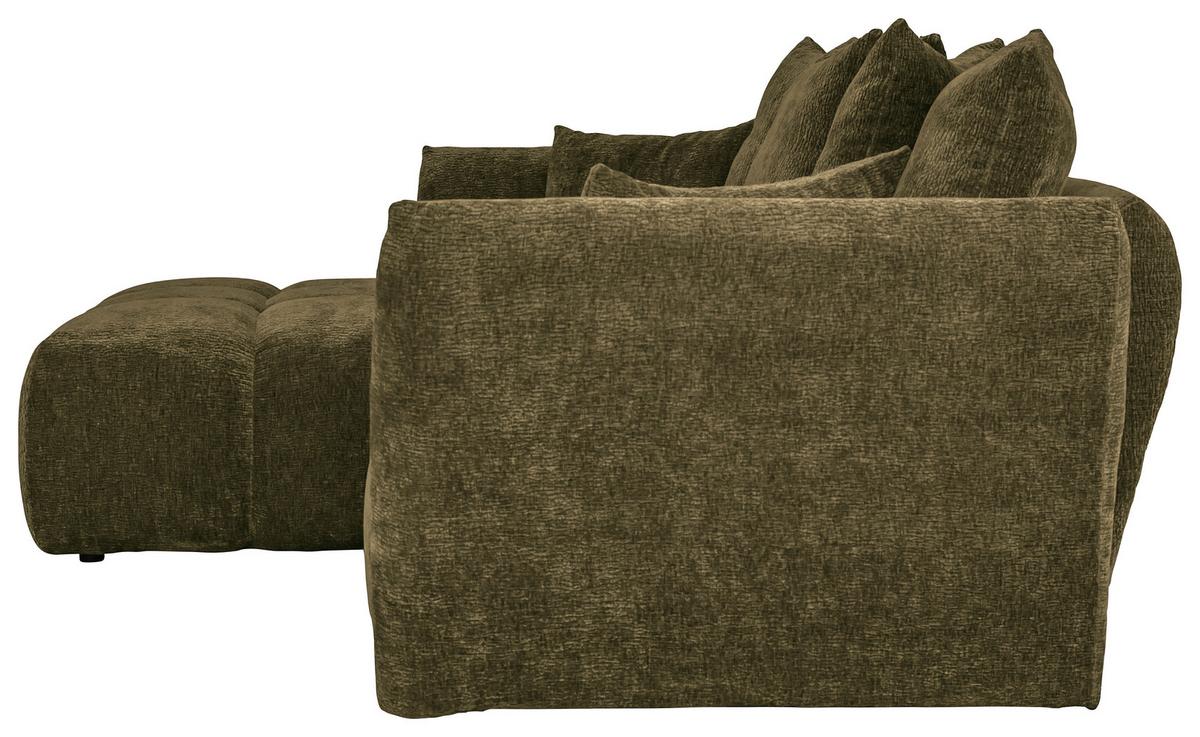 Univerzálna sedačka CAMMELLIO, olivovozelená žen., 7 vankúšov - olivovozelená/čierna, Modern, textil (296/75-95/189cm) - Mömax