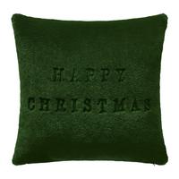 Kožešinový polštář Happy Christmas, 45/45cm - zelená, Konvenční, textil (45/45cm) - Modern Living
