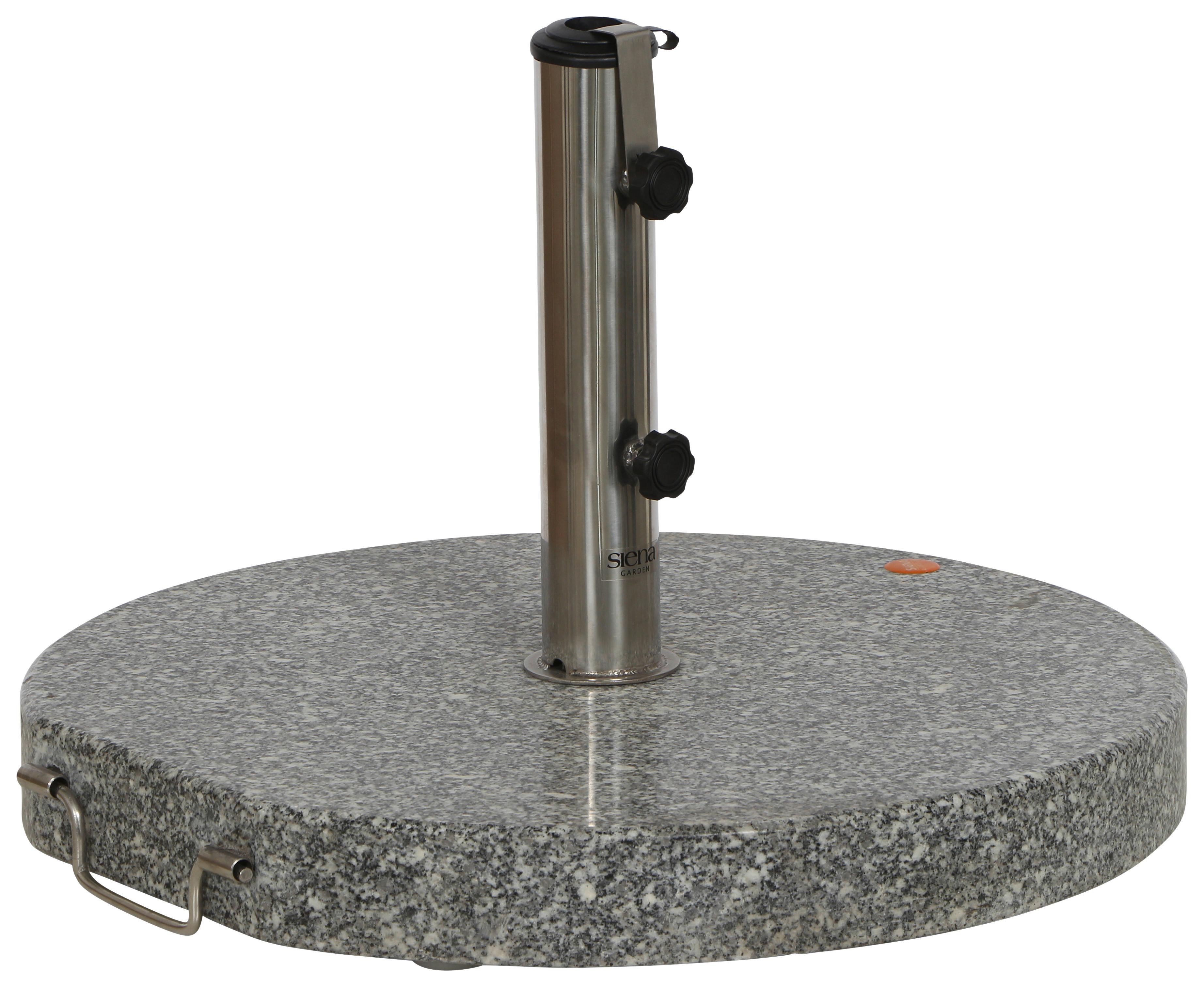 Schirmständer Metall/Granit für Ø 4,8 cm - Silberfarben/Grau, KONVENTIONELL, Stein/Metall (50/6/50cm) - Siena Garden