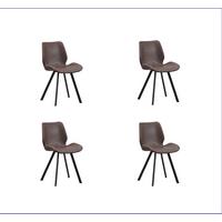 Stuhl-Set Barona Taupe B: 44 cm - Taupe/Schwarz, MODERN, Textil/Metall (44/80/55cm) - MID.YOU
