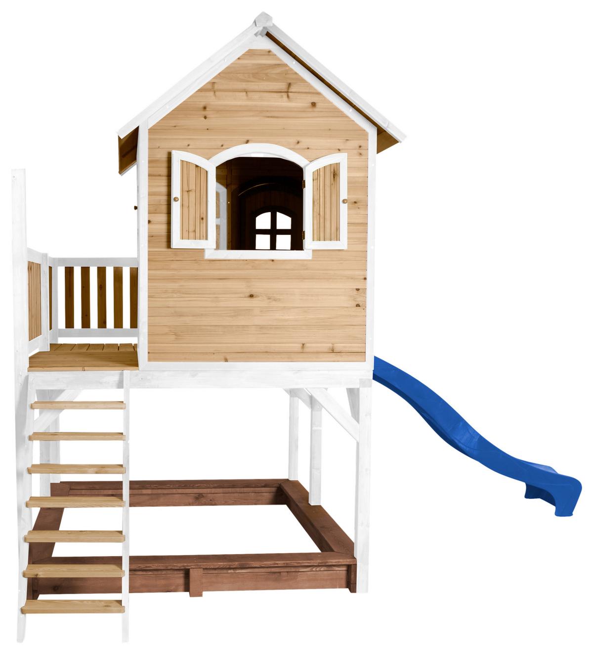 Spielturm A030.151.31 - Blau/Braun, KONVENTIONELL, Holz (377/291/255cm) - Ambia Garden
