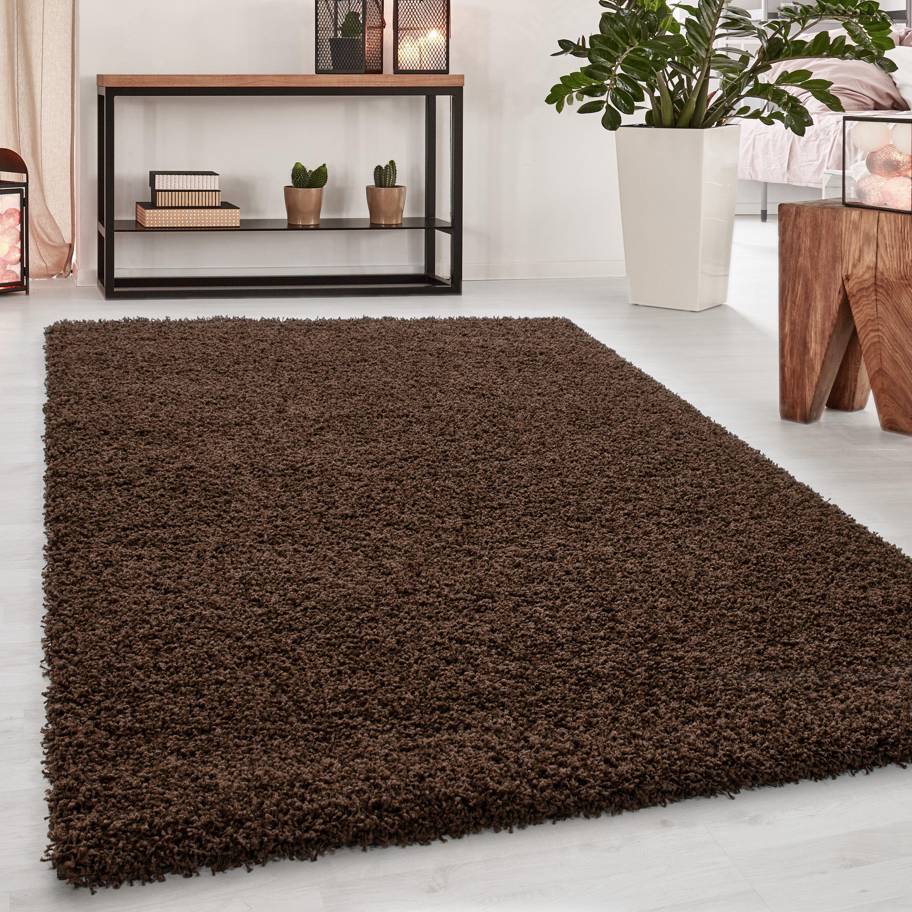 Hochflor Teppich Braun Dream 80x150 cm - Braun, KONVENTIONELL, Textil (80/150cm) - Novel