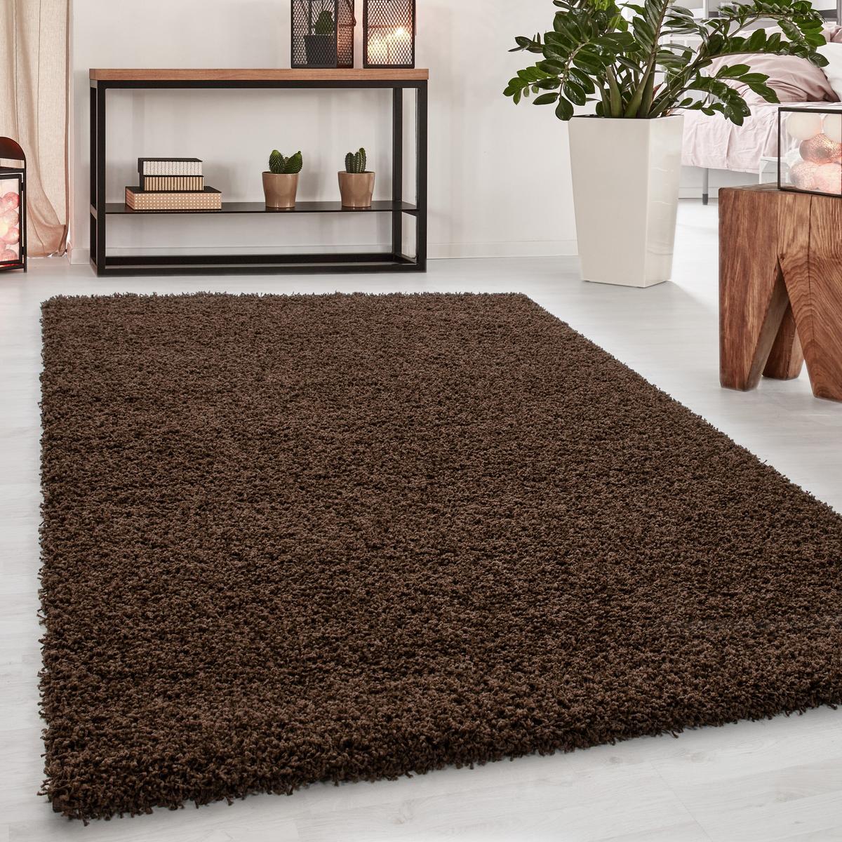 Hochflor Teppich Braun Dream 80x150 cm - Braun, KONVENTIONELL, Textil (80/150cm) - Novel