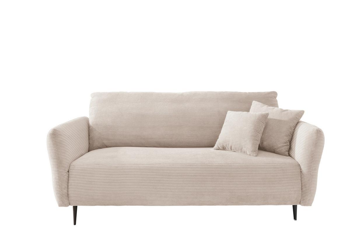 3-sitzer-sofa Vanilla Beige - Beige/Schwarz, Design, Textil (201/97/102cm) - Livetastic