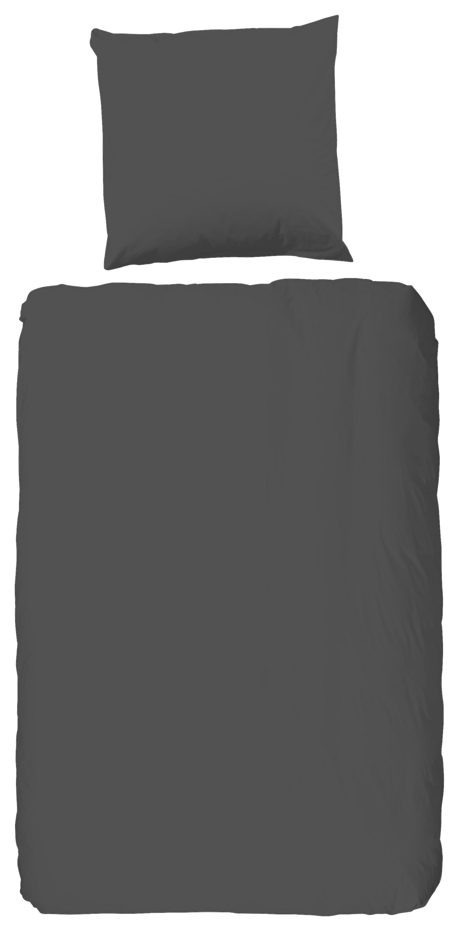 Bettwäsche Uni Anthrazit Grau 135x200 cm - Anthrazit, Basics, Textil (135/200cm)