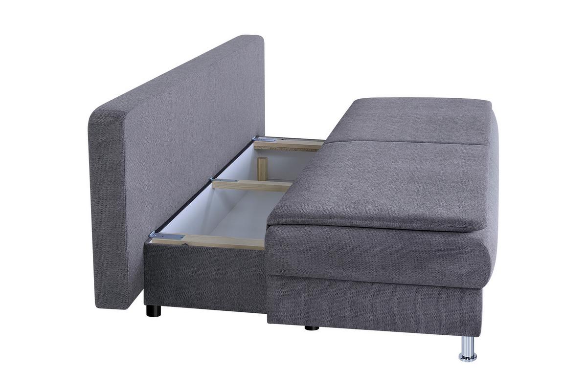 Rozkládací pohovka KEN, mocca, lůžko a úl.prostor - černá/barvy chromu, Design, textil/plast (200/92/90cm) - P & B