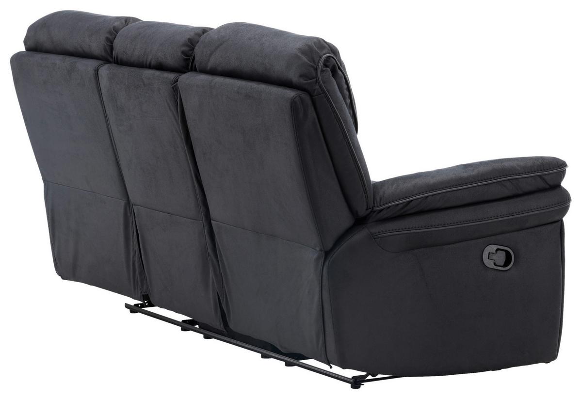 3-Sitzer-Sofa Saranda - Schwarz, Design, Kunststoff/Textil (228/103/99cm) - Livetastic