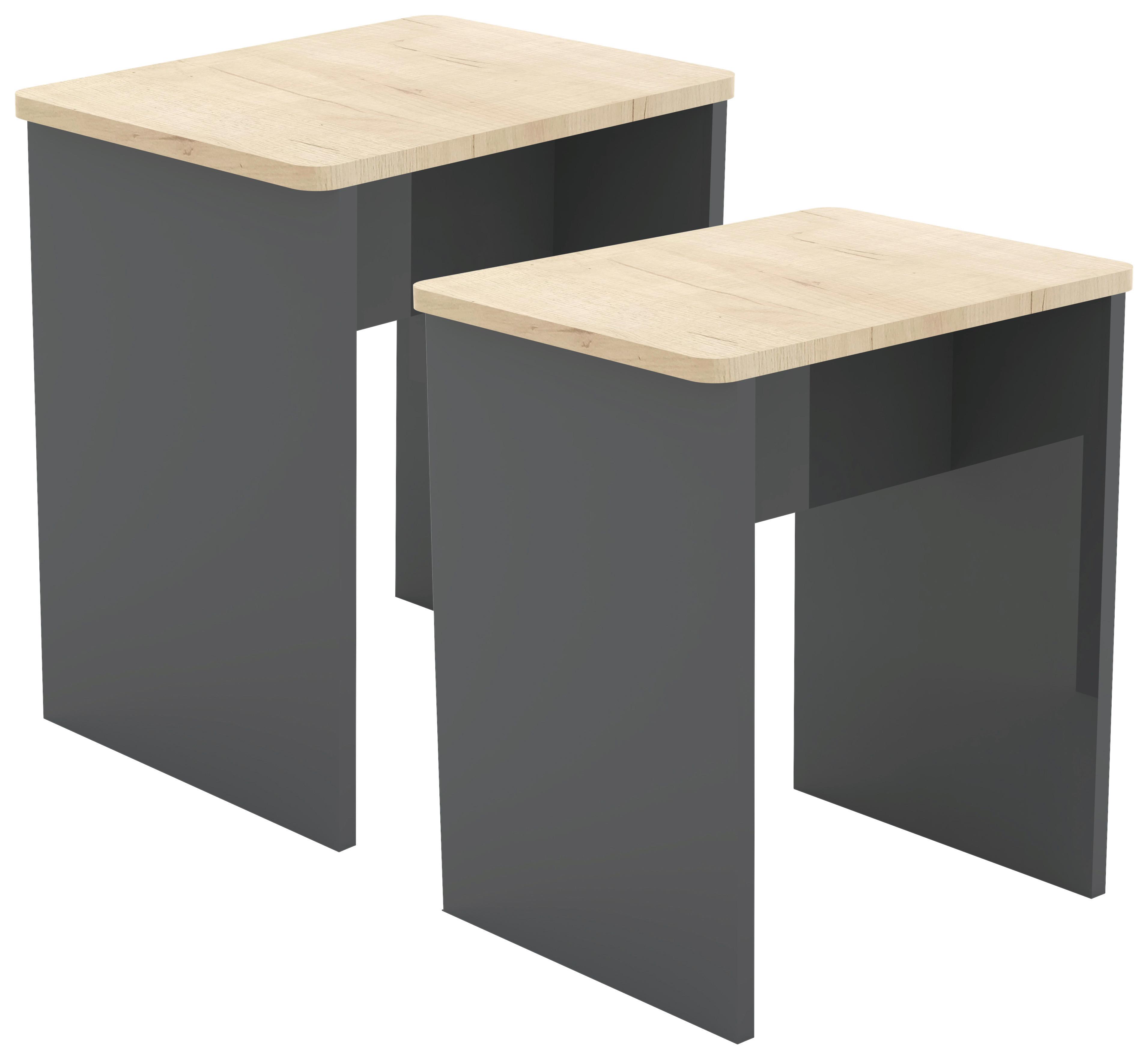 Hocker Esal Anthrazit H: 45 cm ESAL - Anthrazit, MODERN, Holzwerkstoff (40/45/30cm) - MID.YOU
