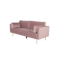 3-sitzer-sofa Boom Pink B: 203cm - Pink/Goldfarben, MODERN, Textil/Metall (203/84/90cm) - Livetastic