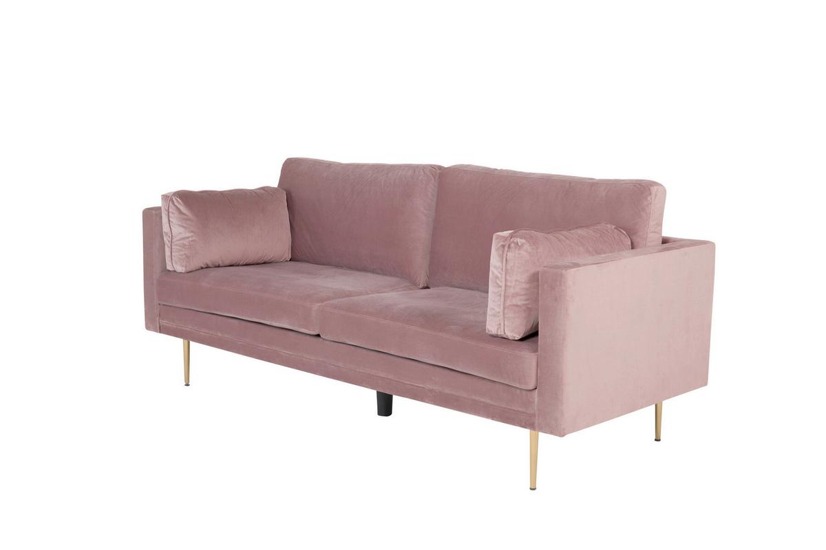 3-sitzer-sofa Boom Pink B: 203cm - Pink/Goldfarben, MODERN, Textil/Metall (203/84/90cm) - Livetastic