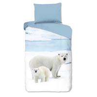 Bettwäsche Care Blau Weiß 140x200 cm - Blau/Weiß, Trend, Textil (140/200cm)