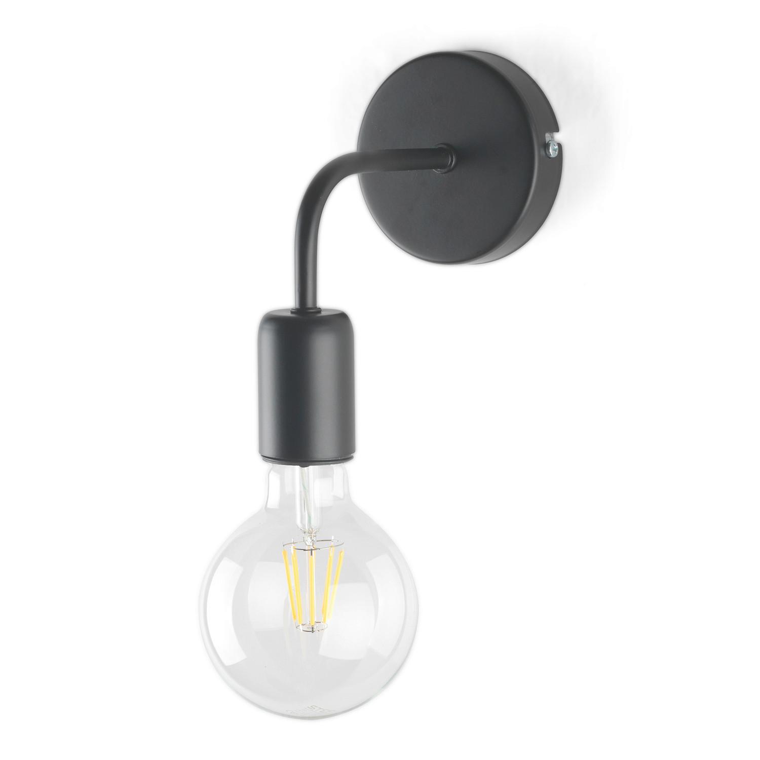 Wandleuchte Schwarz L: 10 cm 22w - Schwarz, KONVENTIONELL, Metall (10/16/15cm)