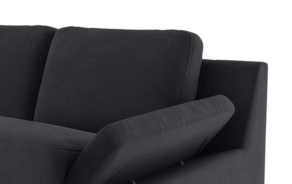 Wohnlandschaft Boom, Dunkelblau 204x309x156cm - Schwarz/Dunkelblau, KONVENTIONELL, Textil (204/309/156cm) - Cotta