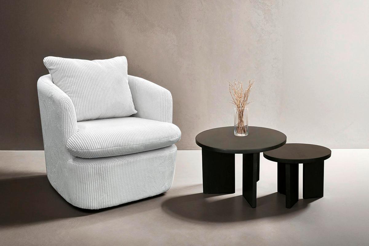 Couchtisch Round Schwarz D: 40/60 Cm - Schwarz, Design, Holz (40/60/30/41/40/60cm) - MID.YOU