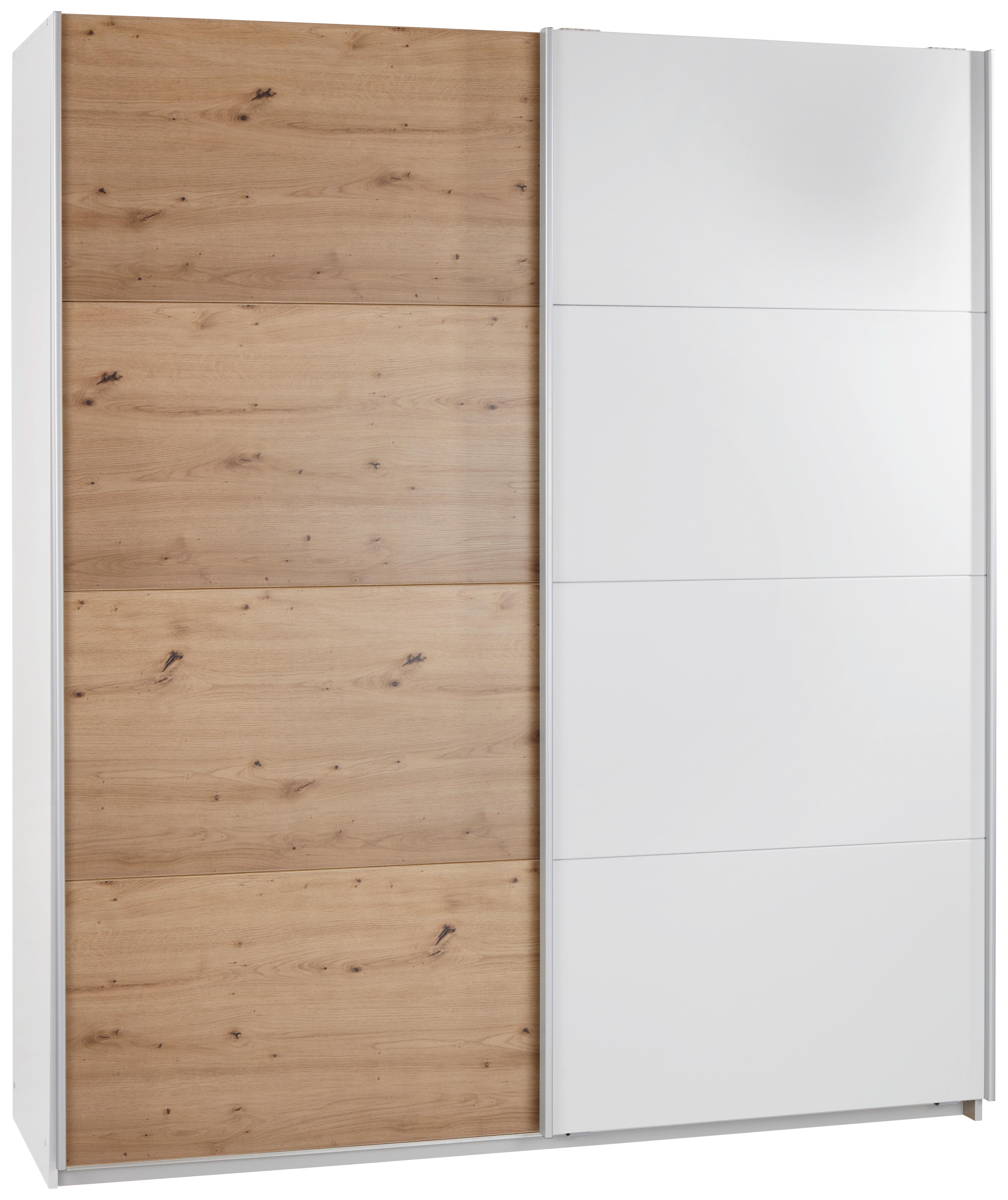 Schwebetürenschrank 181 cm Feldkirch 8, Grau/Eiche Dekor - Eichefarben/Grau, MODERN, Holzwerkstoff (181/210/62cm)