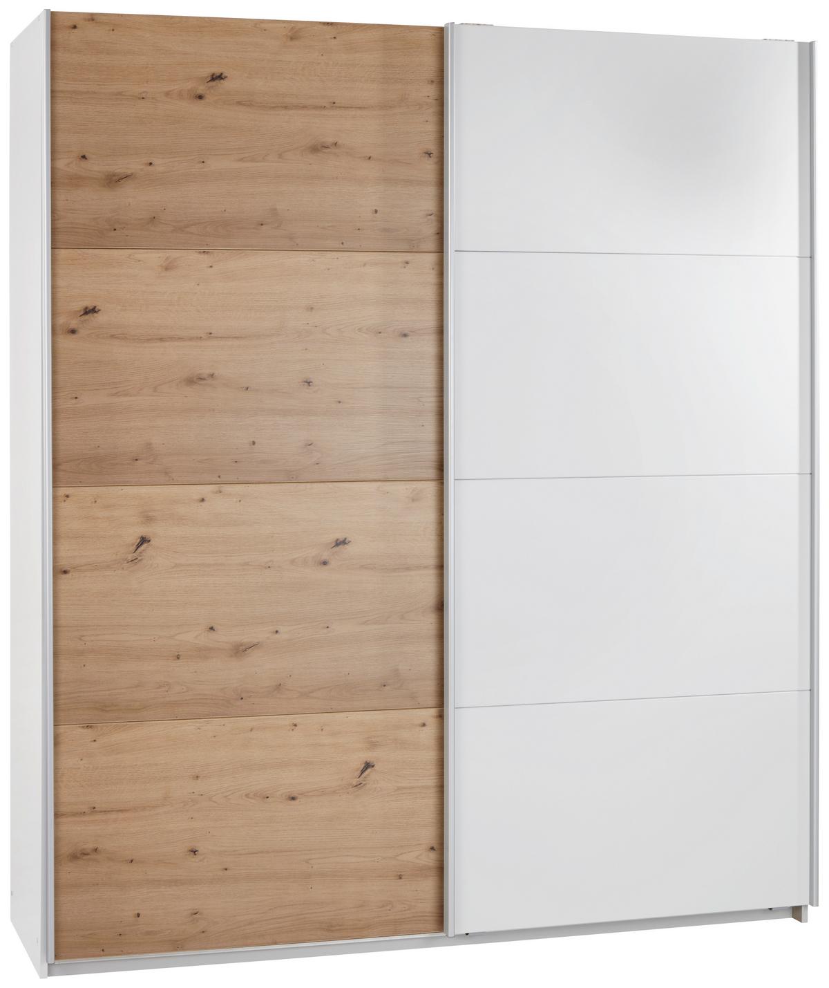 Skříň s posuvnými dveřmi Feldkirch 8, 181/210 cm - šedá/barvy dubu, Moderní, kov/kompozitní dřevo (181/210/62cm)