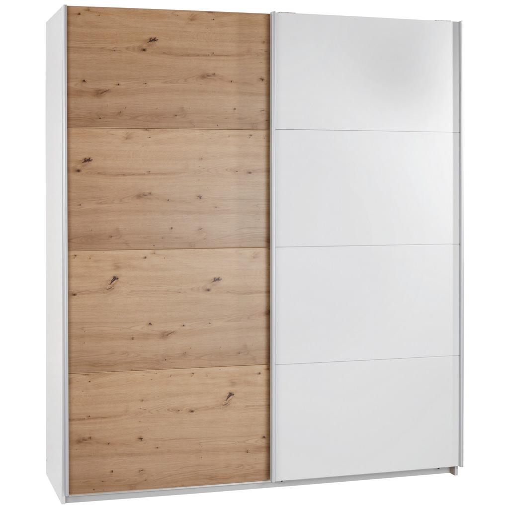 Schwebetürenschrank 181 cm Feldkirch 8, Grau/Eiche Dekor