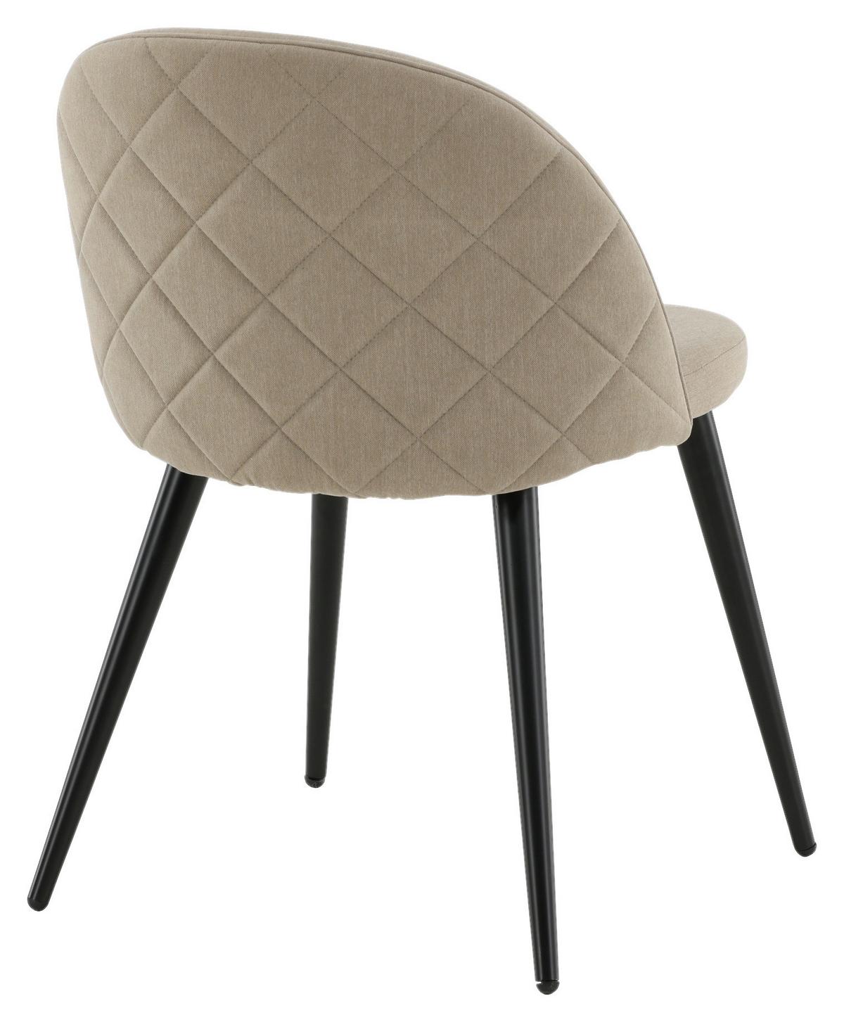 Stuhl-Set Velvet - Beige/Schwarz, Design, Textil/Metall (50/76,5/57cm) - Livetastic