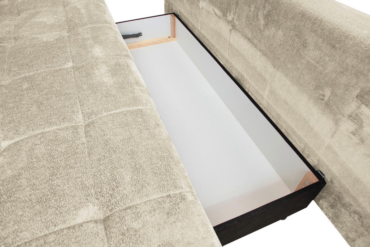Schlafsofa Perla Creme B: 203 cm - Creme/Schwarz, KONVENTIONELL, Textil (203/94/96cm)