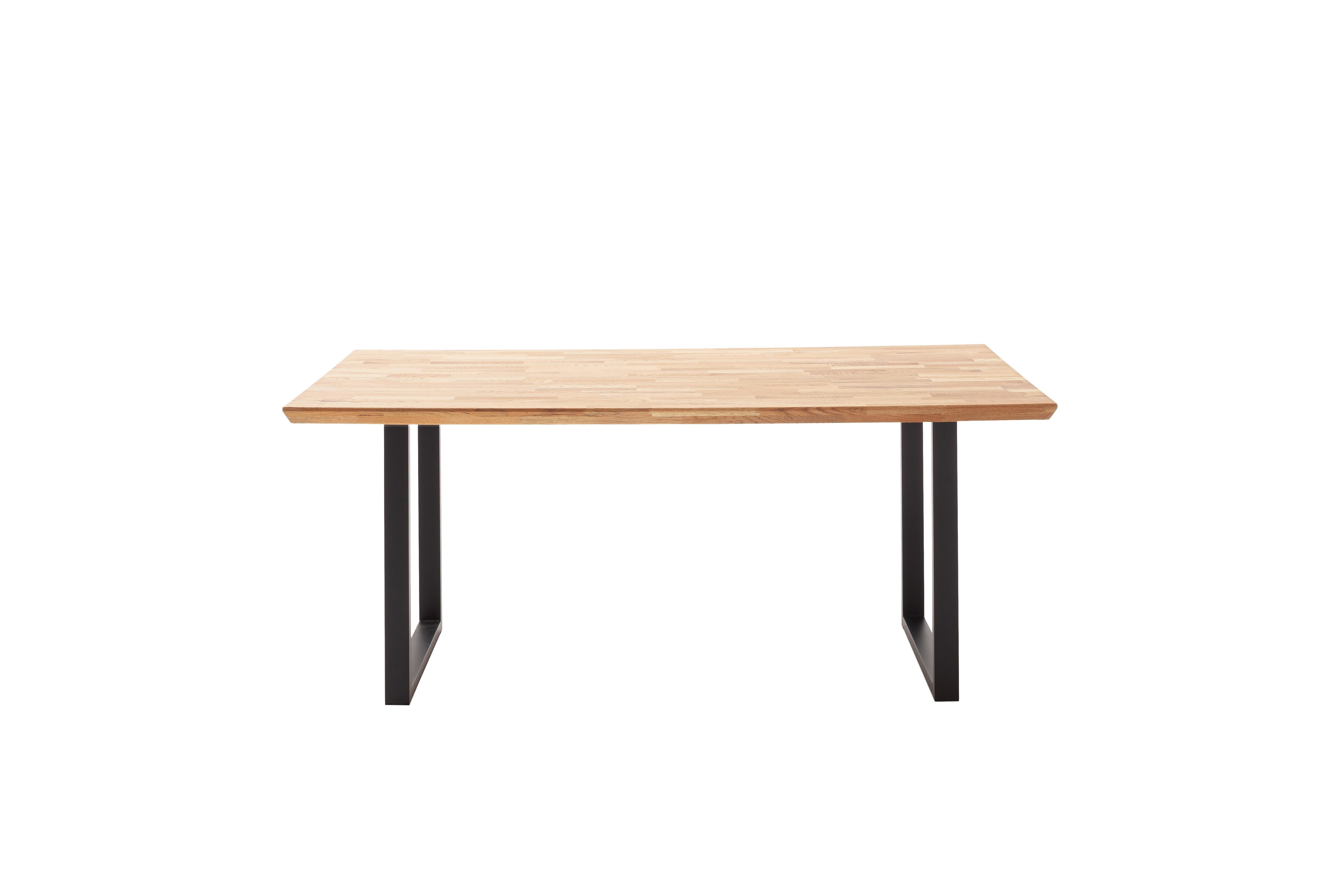 Esstisch Zeballos 180x90 Kufentisch - Eichefarben/Schwarz, ROMANTIK / LANDHAUS, Holz/Metall (180/76/90cm)