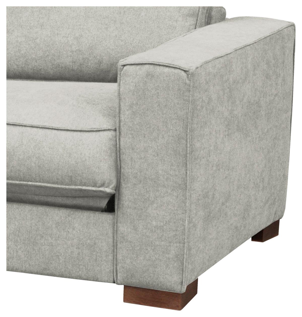 Schlafsofa Texas Hellgrau Webstoff, B: 203 cm - Dunkelbraun/Hellgrau, Design, Textil (203/85/99cm) - MID.YOU