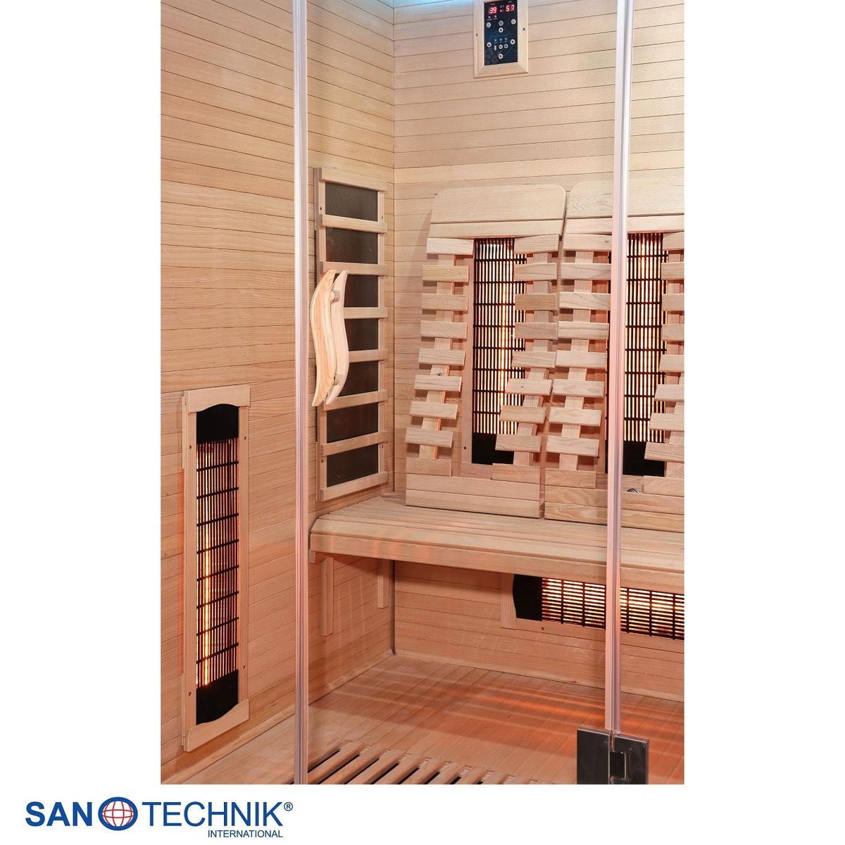 Infrarotkabine 3 Personen LBH: 150x120x200 - Naturfarben, KONVENTIONELL, Holz (150/120/200cm) - Sanotechnik