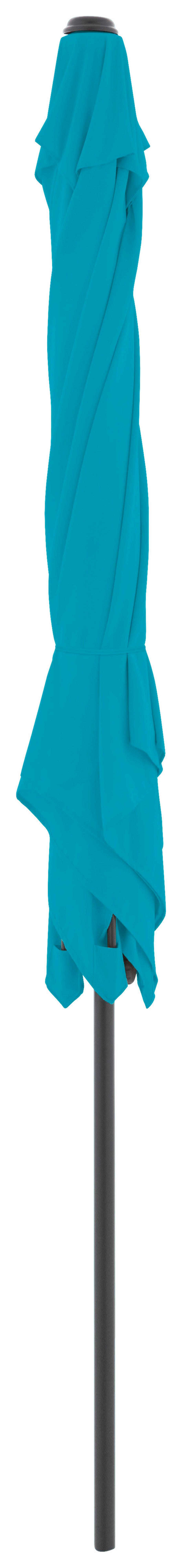 Sonnenschirm Push Up Basic LxBxH: 208x208x248 cm Petrol - Anthrazit/Petrol, Basics, Textil/Metall (208/208/248cm) - Doppler