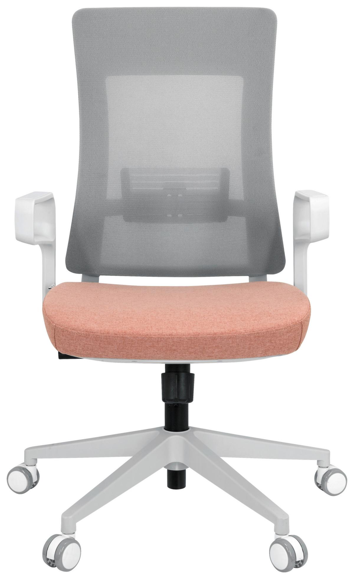 Drehstuhl Comfio Wm Grau/rosa Bis 120 Kg - Rosa/Grau, Basics, Kunststoff/Textil (58/104/59cm) - MID.YOU