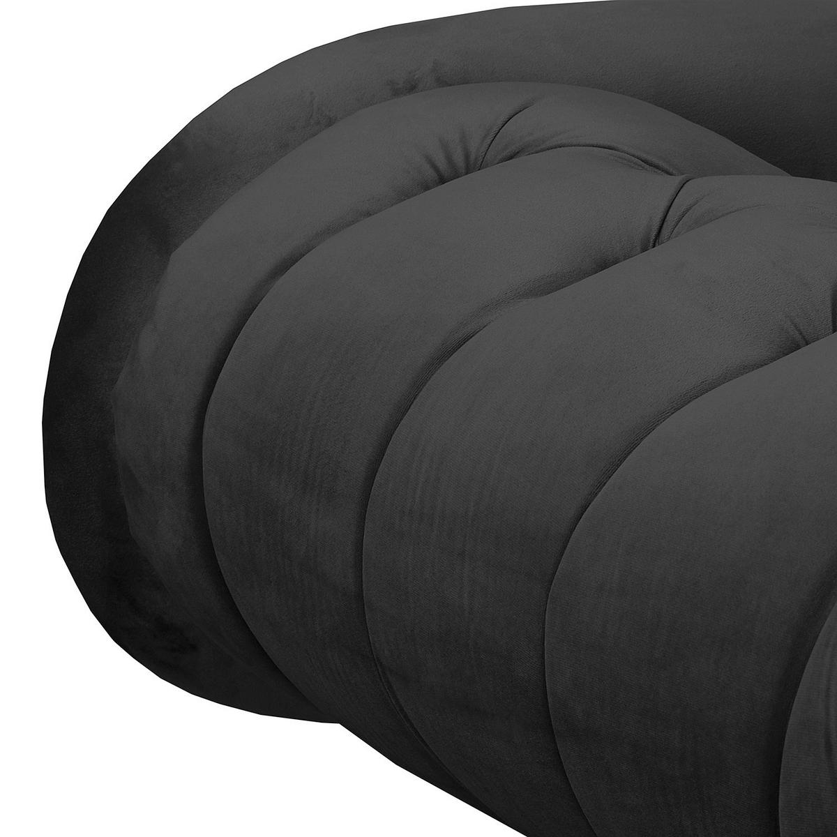 Récamiere Pako Schwarz B: 185cm - Schwarz/Braun, Design, Textil (185/93/75cm) - Livetastic