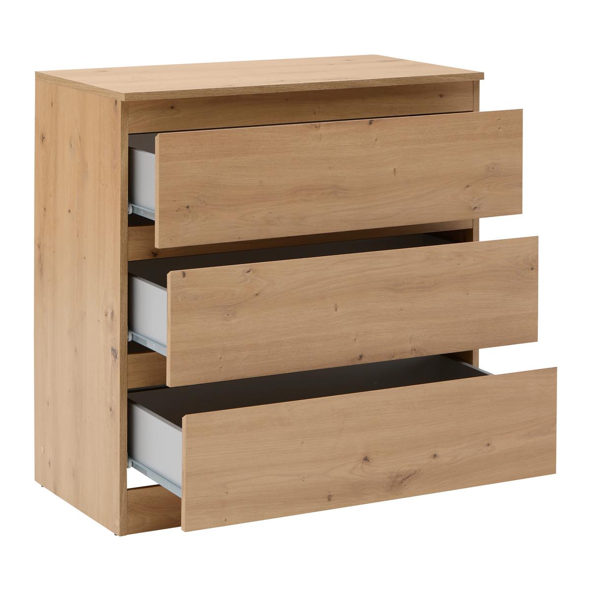 KOMODA MARA - černá/barvy stříbra, Konvenční, kompozitní dřevo/plast (77/80/42cm) - Mömax