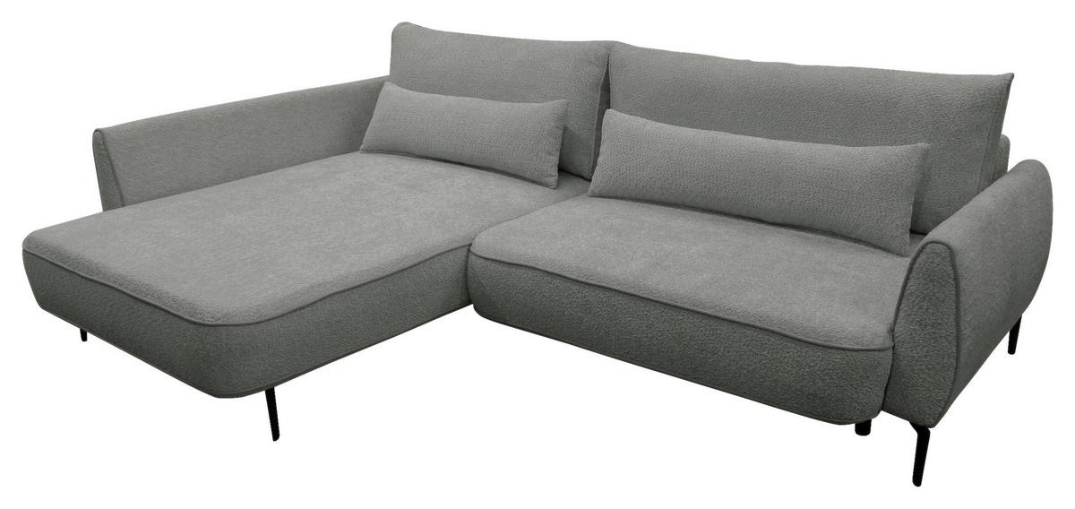 Ecksofa Abriamo Grau 204x273 cm - Creme/Schwarz, Design, Textil (204/273cm) - MID.YOU