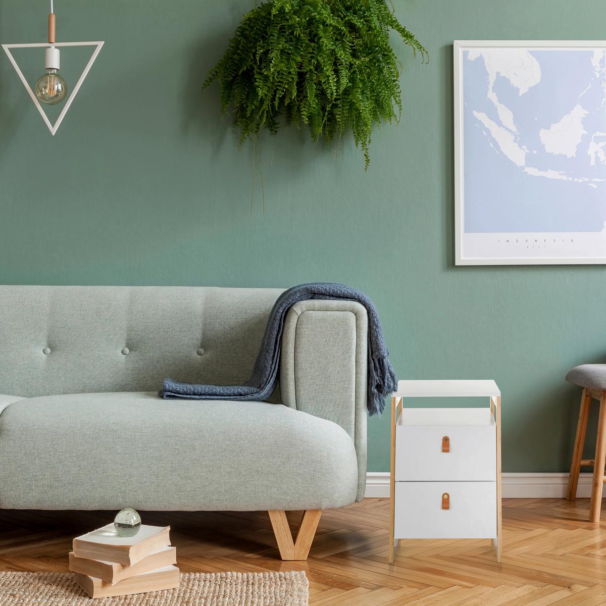 Beistelltisch Tarolo Weiß L: 40cm - Hellbraun/Weiß, MODERN, Holzwerkstoff (40/60/40cm) - MID.YOU