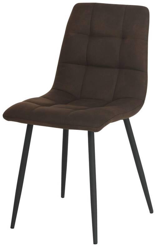 Vierfußstuhl Lech Braun Echtholz Beine - Schwarz/Braun, KONVENTIONELL, Holz/Textil (45/88/55cm)