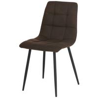 Vierfußstuhl Lech Braun Echtholz Beine - Schwarz/Braun, KONVENTIONELL, Holz/Textil (45/88/55cm)