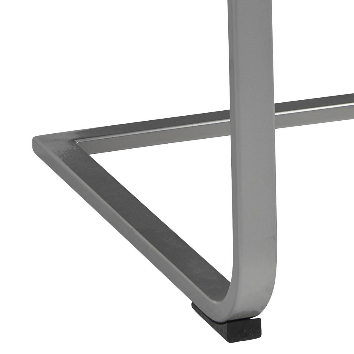 Schwingstuhl Valun 2 Lederlook Grau Gepolstert - Grau, KONVENTIONELL, Karton/Holz (45/96/52cm)