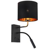 NÁSTENNÉ SVIETIDLO DOUBLE - čierna/zlatá, Konventionell, kov/textil (31/18/33cm) - Mömax