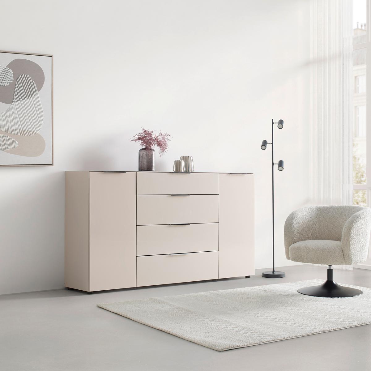 Sideboard Siena Kaschmirfarben - černá/kašmírová, Moderní, kov/kompozitní dřevo (180/99/40cm) - Mömax