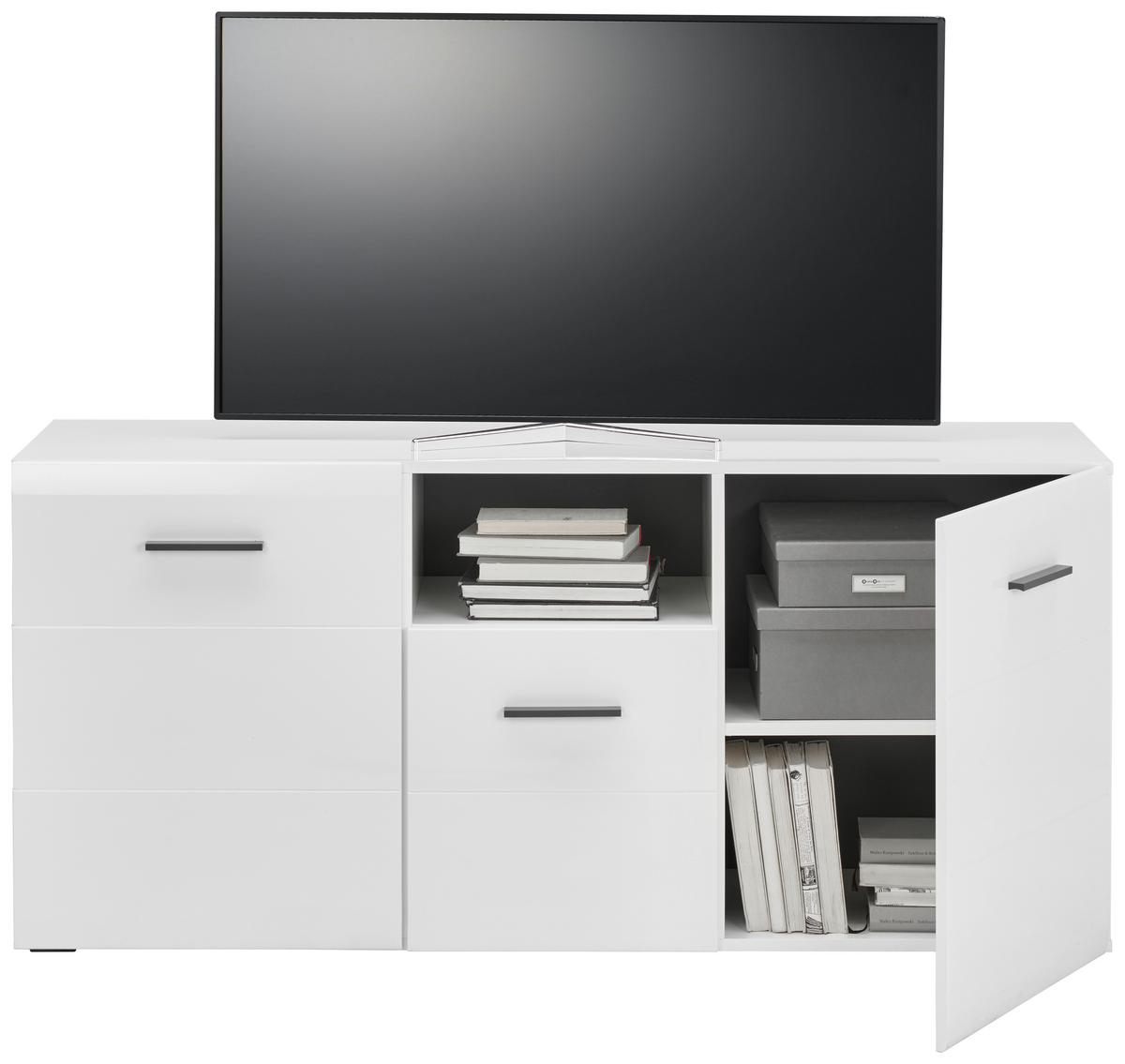 Tv-element Avanti Weiß/anthrazit B: 140cm - Anthrazit/Weiß, MODERN, Holzwerkstoff (140/64/42cm) - Hom`in