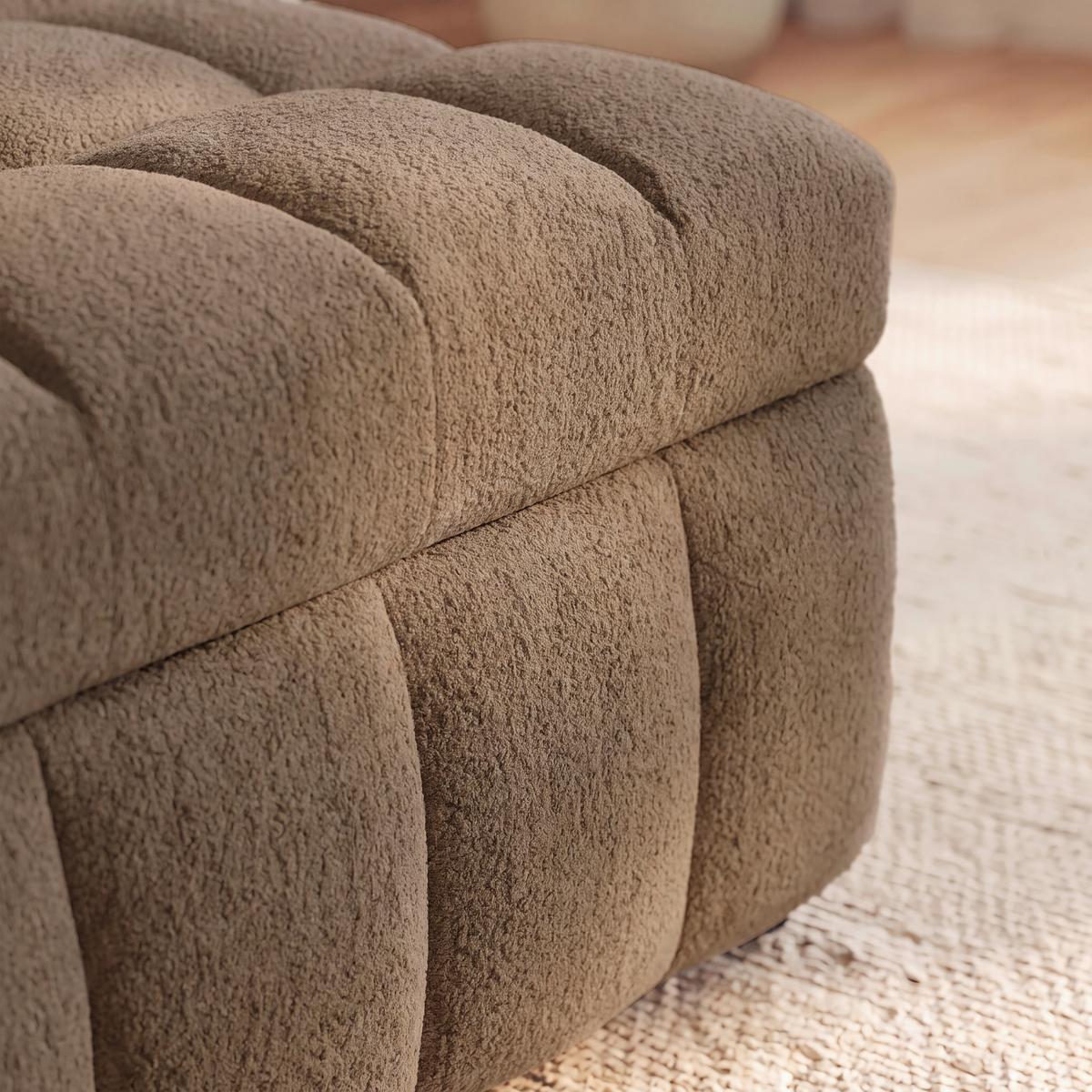 Rozkládací křeslo LIARA, mokka, 2-dílná sada - černá/mokka, Moderní, kov/dřevo (88/87/110cm) - Bessagi Home