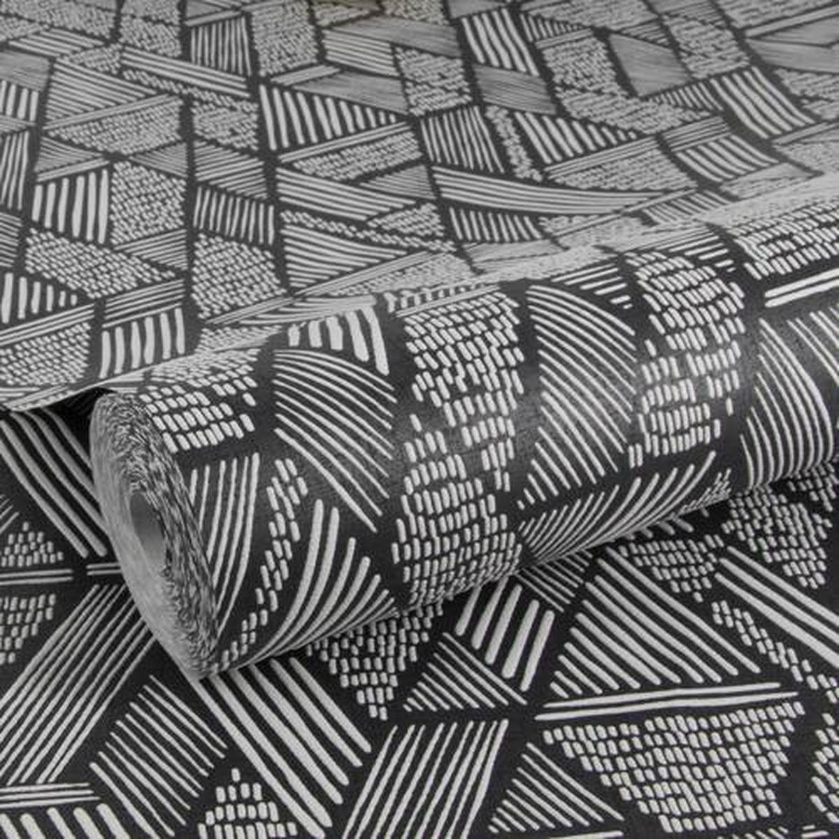 Vliestapete 10043887 - Schwarz/Weiß, Basics, Papier/Kunststoff (52/1005cm)
