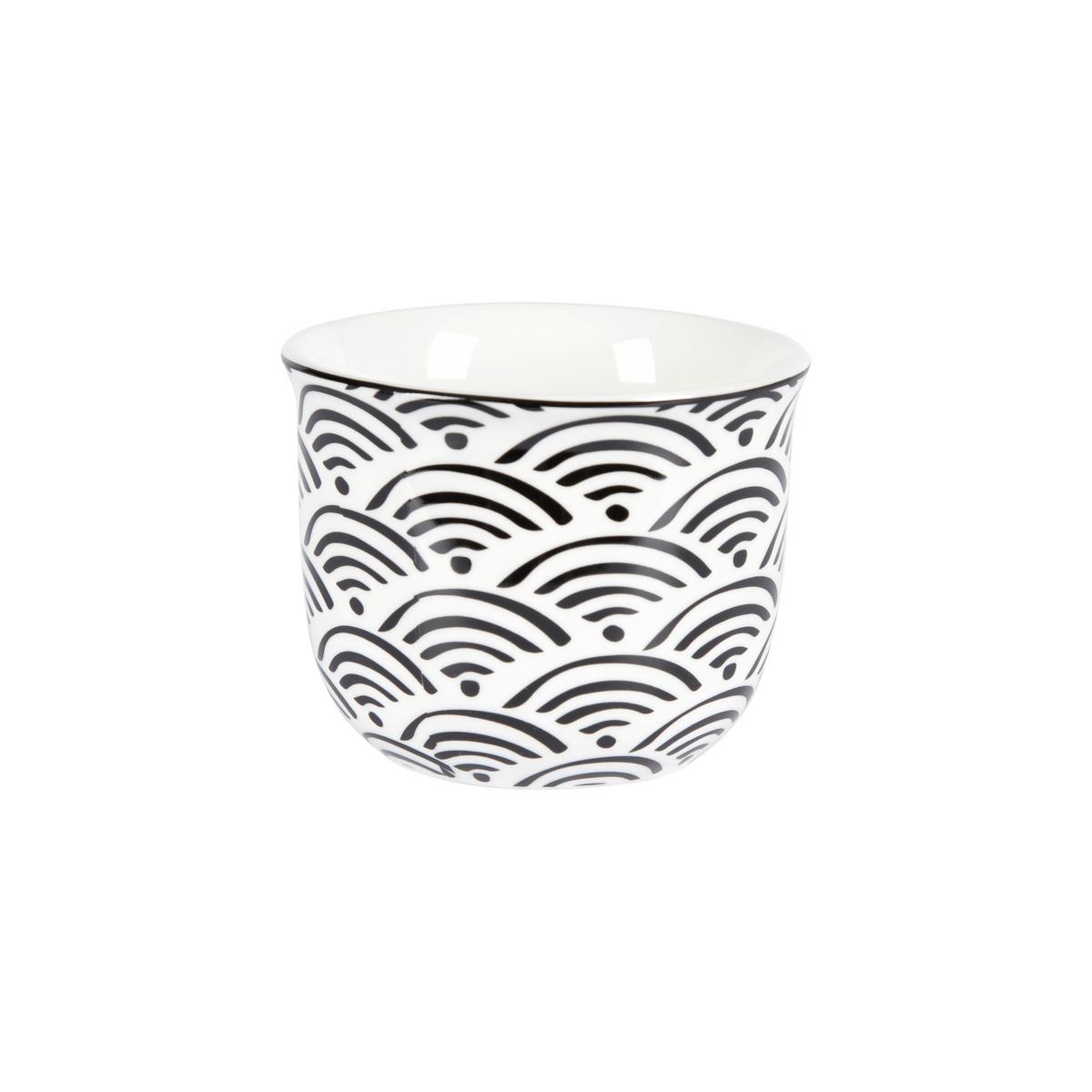 Šálek na čaj Shiva, 80ml - bílá/černá, Lifestyle, keramika (8,3/6,5cm) - Premium Living