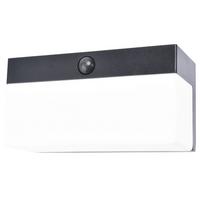 Solarleuchte Fran Weiß L: 18 cm - Schwarz/Weiß, Design, Kunststoff (18/9,1/7,9cm)