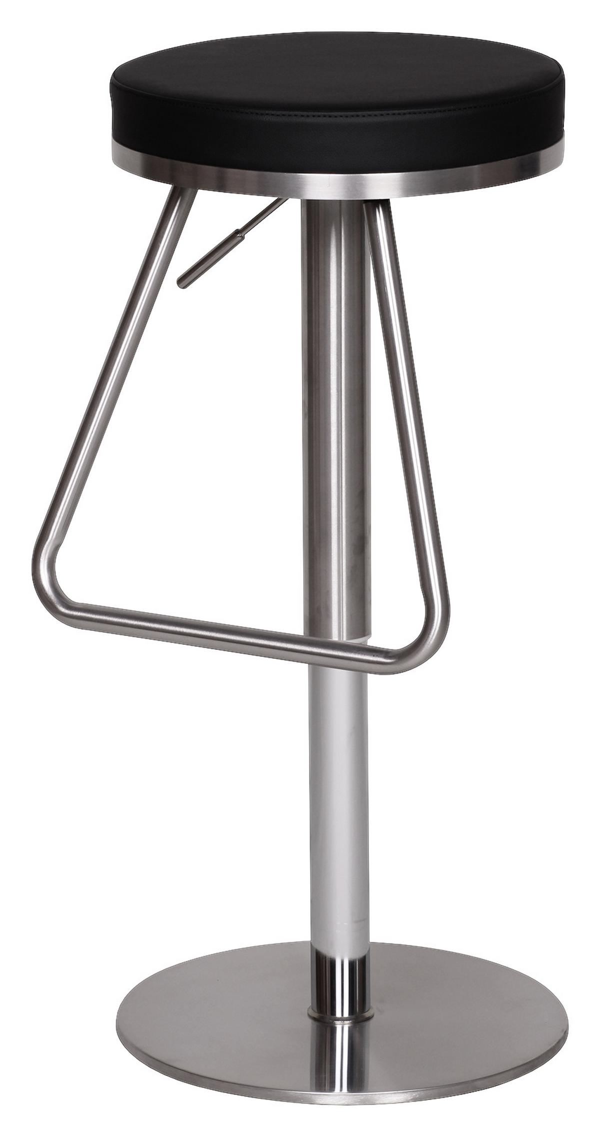 Barhocker höhenverstellbar und 360° drehbar Schwarz - Silberfarben/Schwarz, MODERN, Textil/Metall (39/54/39cm) - MID.YOU